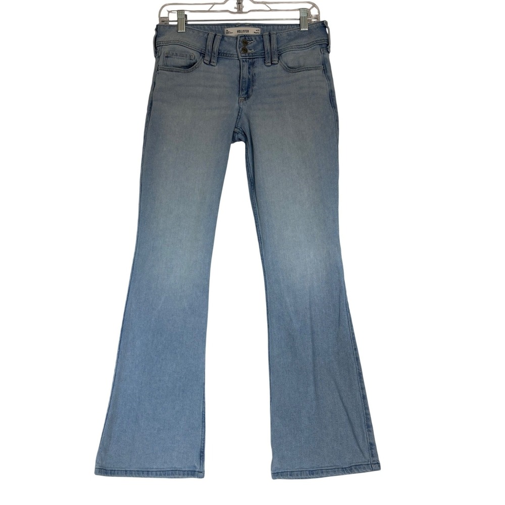 Hollister Low Rise Bootcut Jeans Light Wash 4R Double Button Flap Pocket Y2K